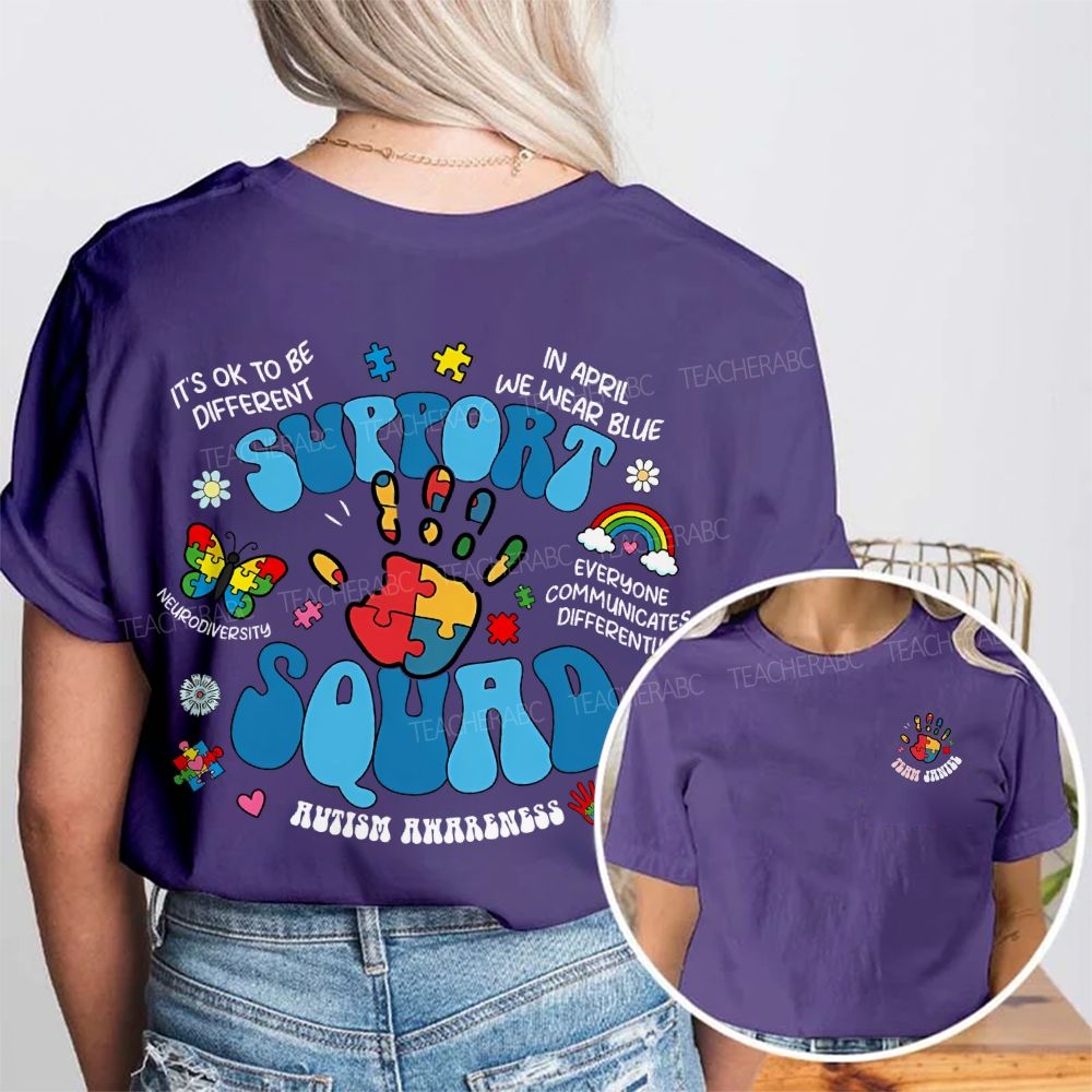 Personalized Name It'S Ok To Be Different Autism Awareness Double Printed T-shirt