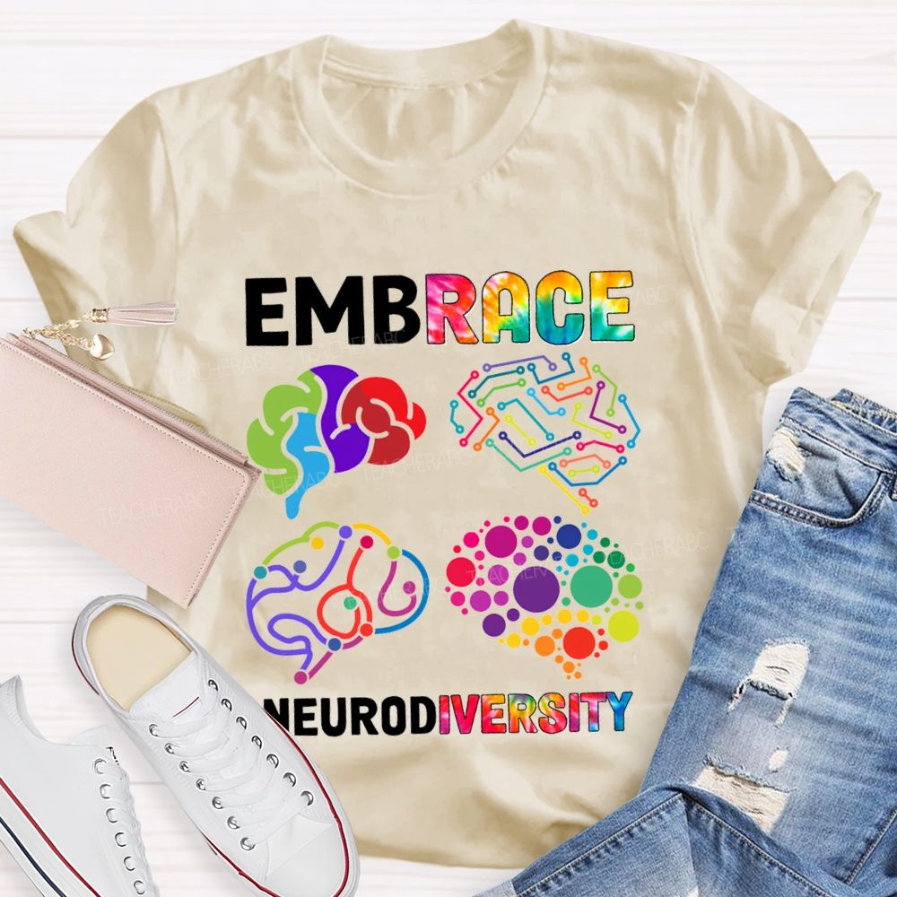 Embrace Neurodiversity Color EEG Teacher T-shirt