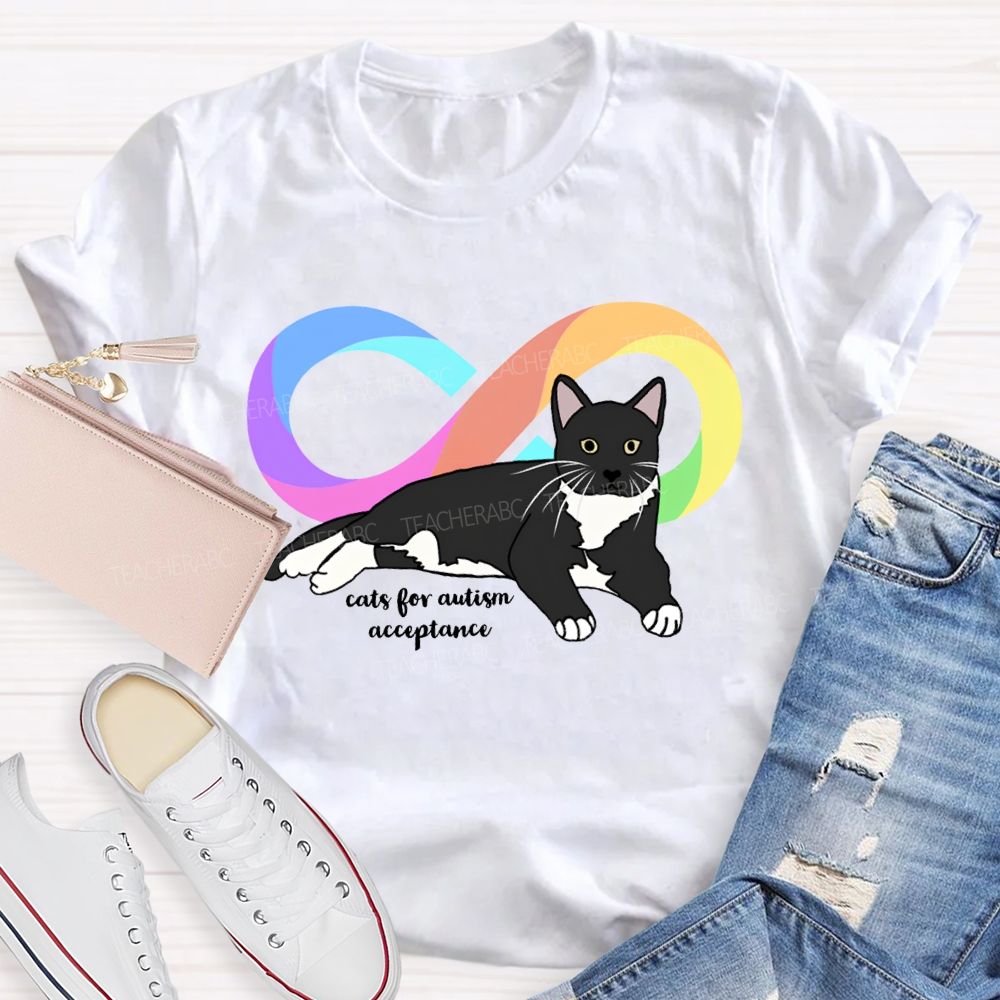 Cats For Autism Acceptance Teacher T-shirt