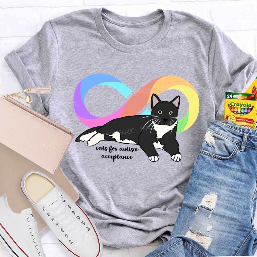 Cats For Autism Acceptance Teacher T-shirt