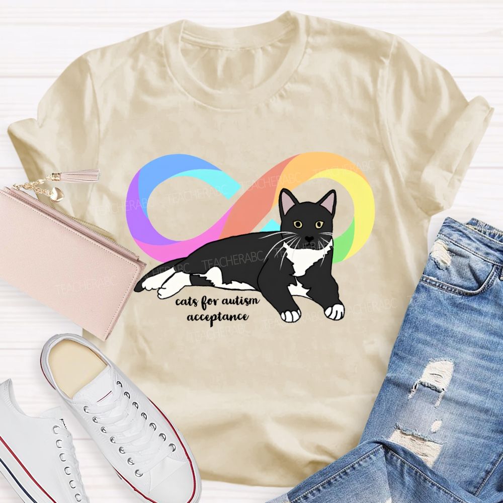Cats For Autism Acceptance Teacher T-shirt