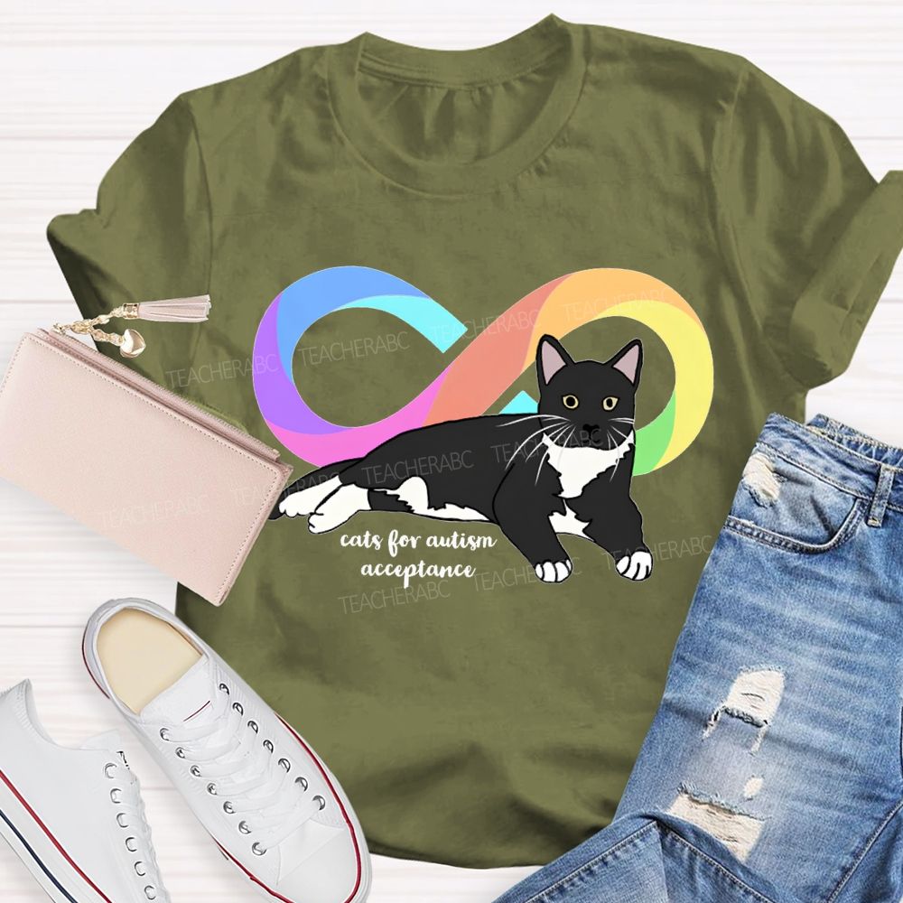 Cats For Autism Acceptance Teacher T-shirt