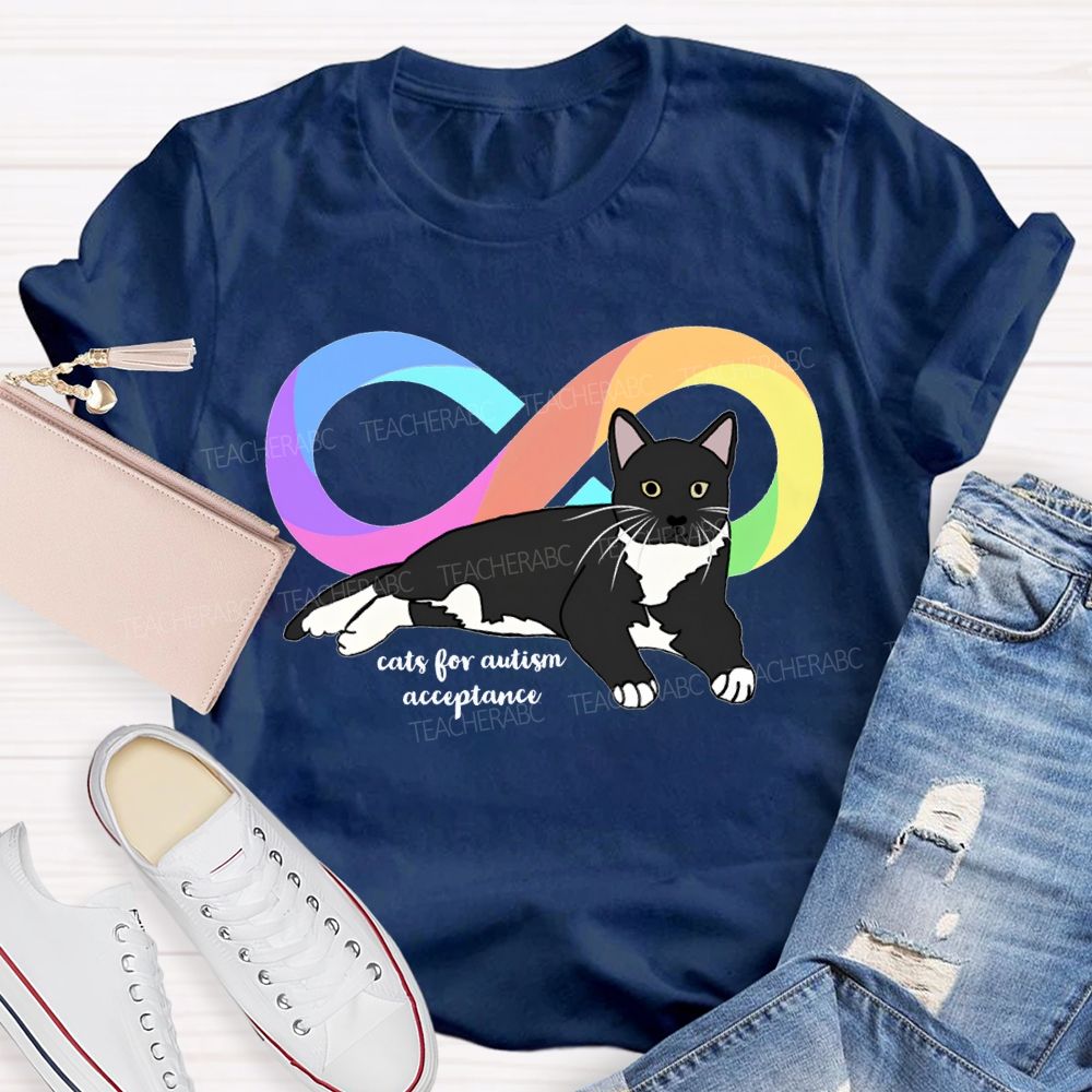 Cats For Autism Acceptance Teacher T-shirt