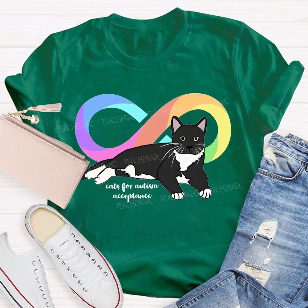 Cats For Autism Acceptance Teacher T-shirt