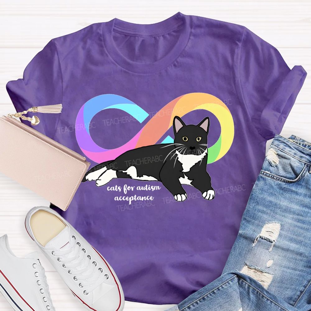 Cats For Autism Acceptance Teacher T-shirt