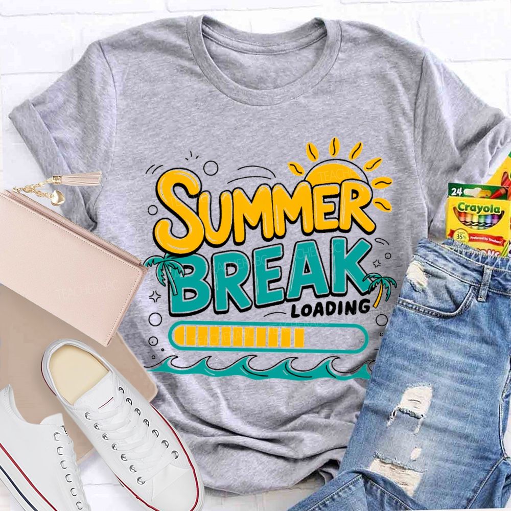 Summer Break Loading Sunshine Beach Teacher T-shirt