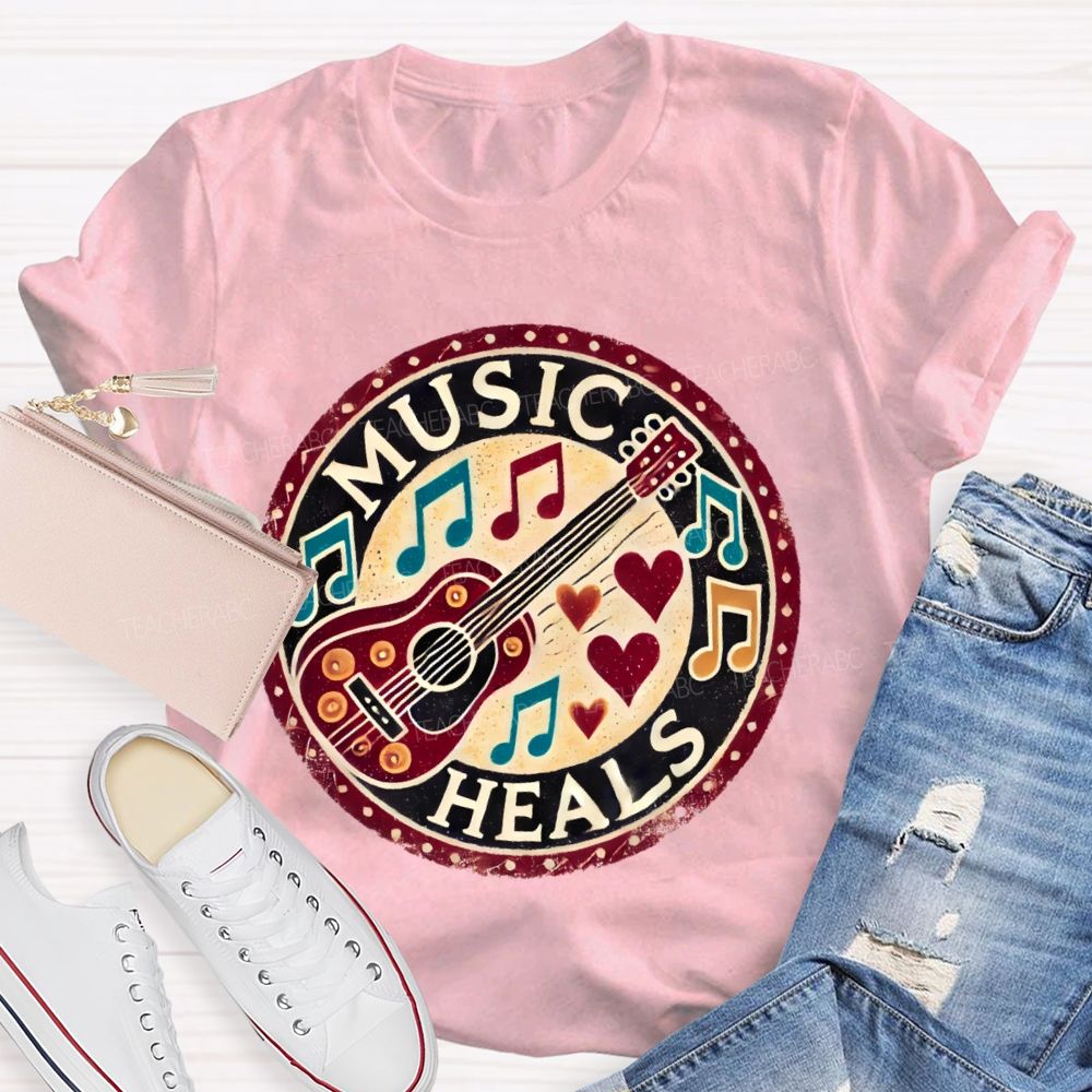 Music Heals  Graphic  Teacher T-shirt
