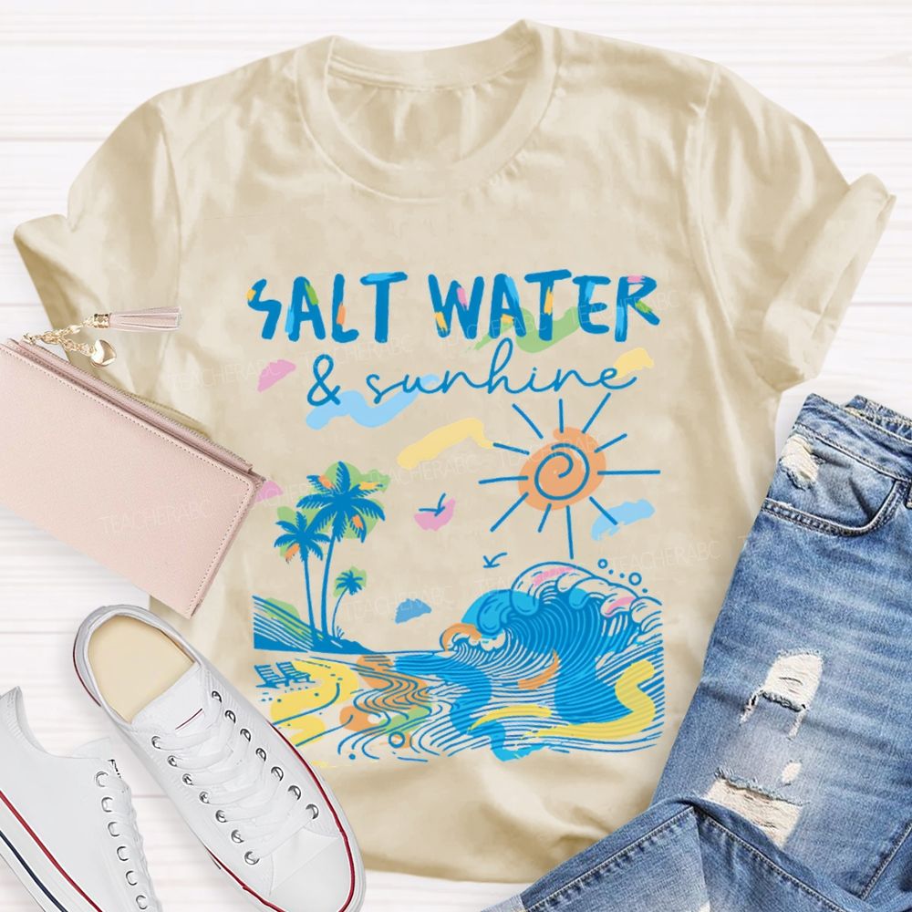 Vacation Vibes Salt Water Teacher T-Shirt