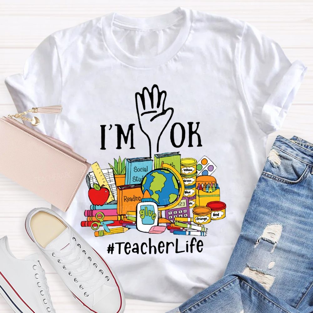 I'M Ok To Explore The Ocean Of Books Teacher T-Shirt