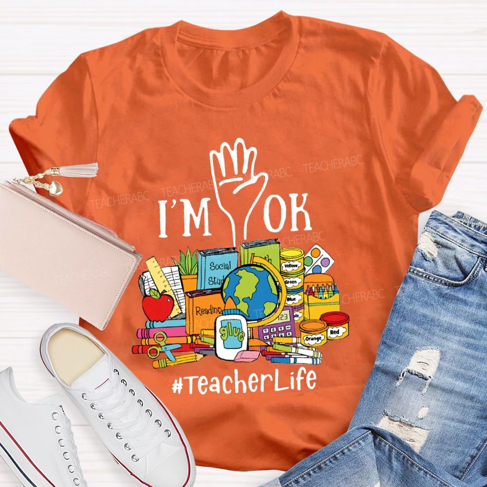 I'M Ok To Explore The Ocean Of Books Teacher T-Shirt