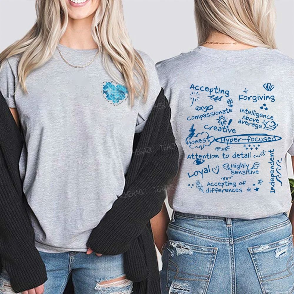 Accepting Forgiving Creative Honest Loyal Attention To Detail Double Printed T-shirt