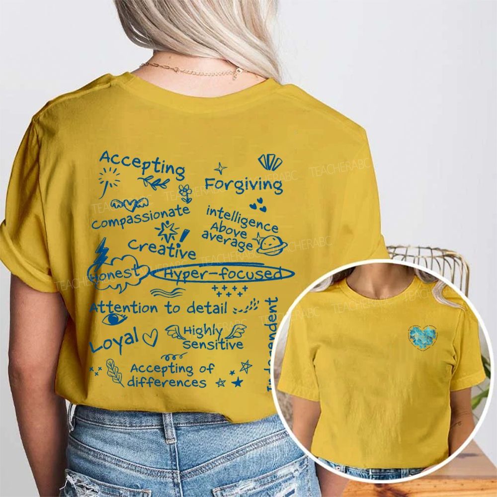 Accepting Forgiving Creative Honest Loyal Attention To Detail Double Printed T-shirt