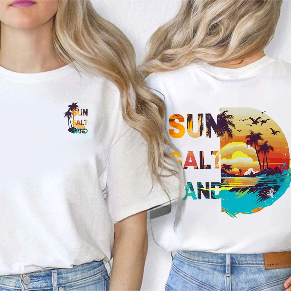 Sun Salt Sand Summer Break Double Printed T-shirt