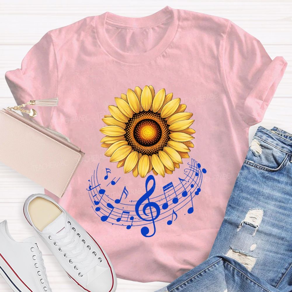 The Drifting Notes Are Like Sunflowers Music Teacher T-shirt