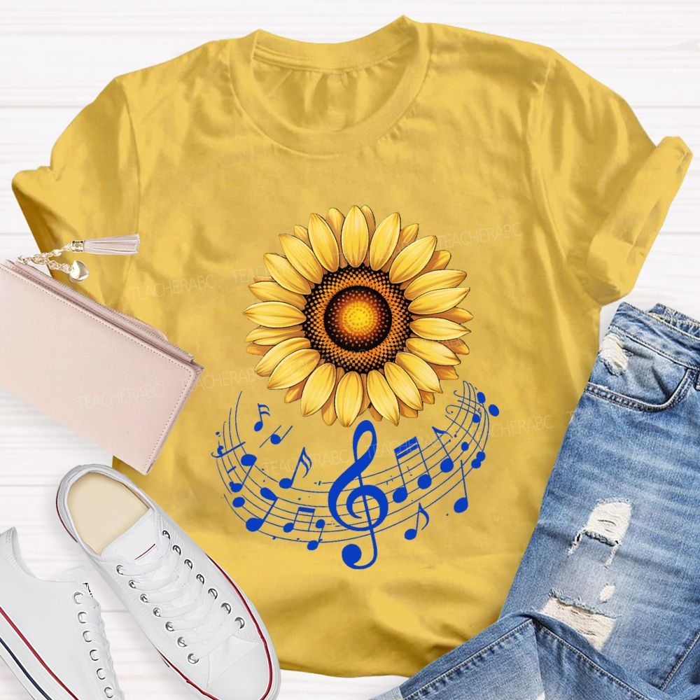 The Drifting Notes Are Like Sunflowers Music Teacher T-shirt