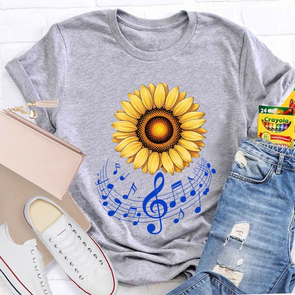 The Drifting Notes Are Like Sunflowers Music Teacher T-shirt