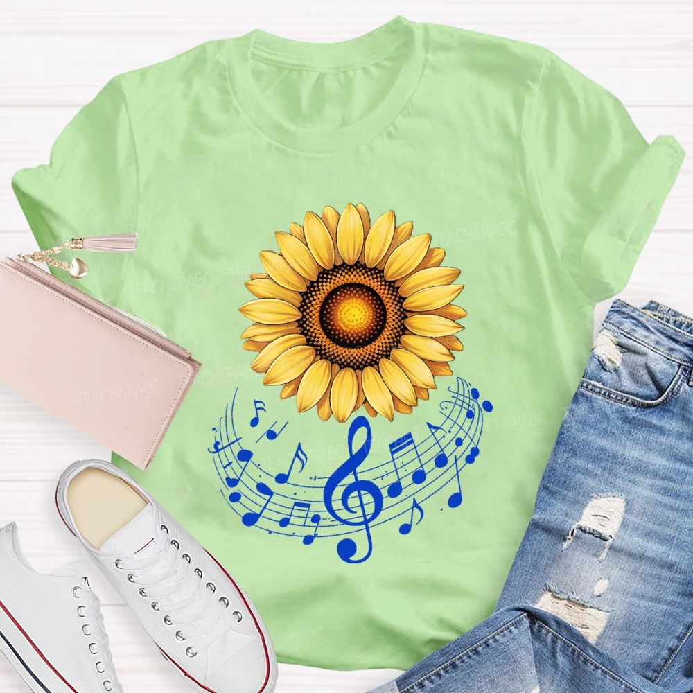 The Drifting Notes Are Like Sunflowers Music Teacher T-shirt