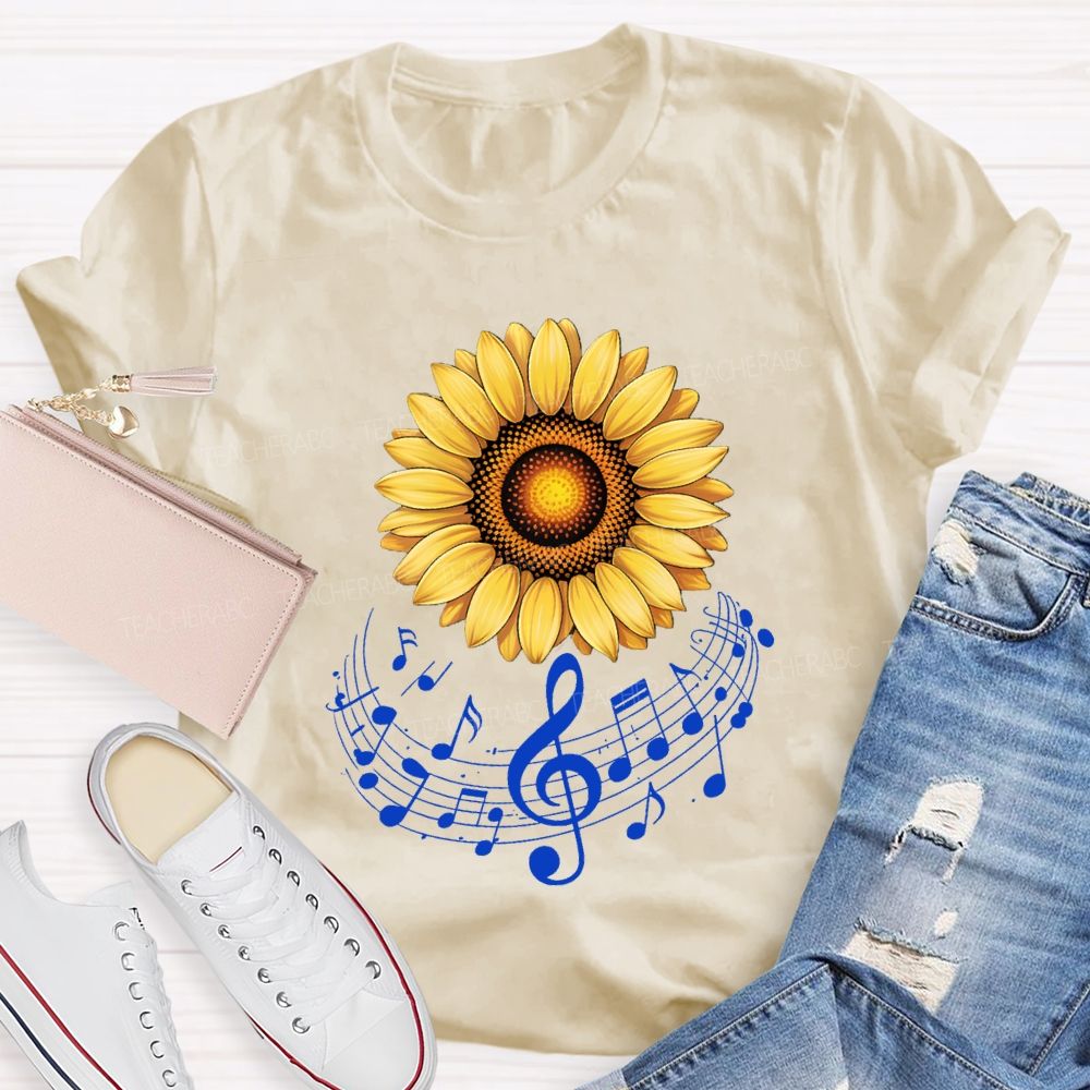 The Drifting Notes Are Like Sunflowers Music Teacher T-shirt