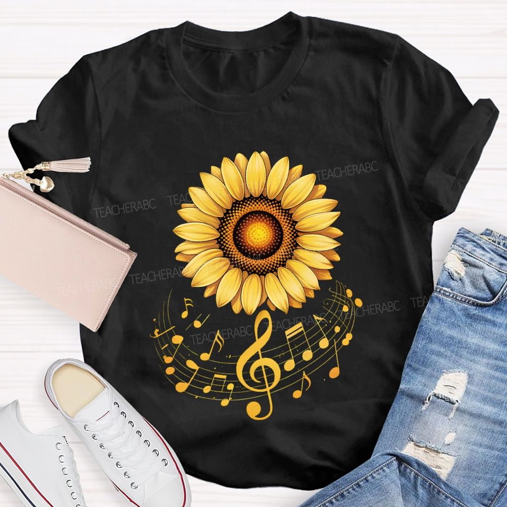 The Drifting Notes Are Like Sunflowers Music Teacher T-shirt