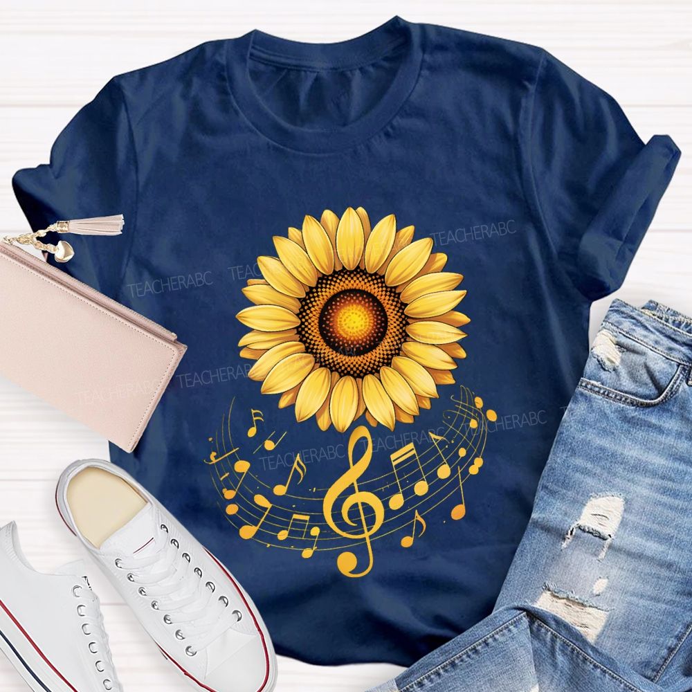 The Drifting Notes Are Like Sunflowers Music Teacher T-shirt
