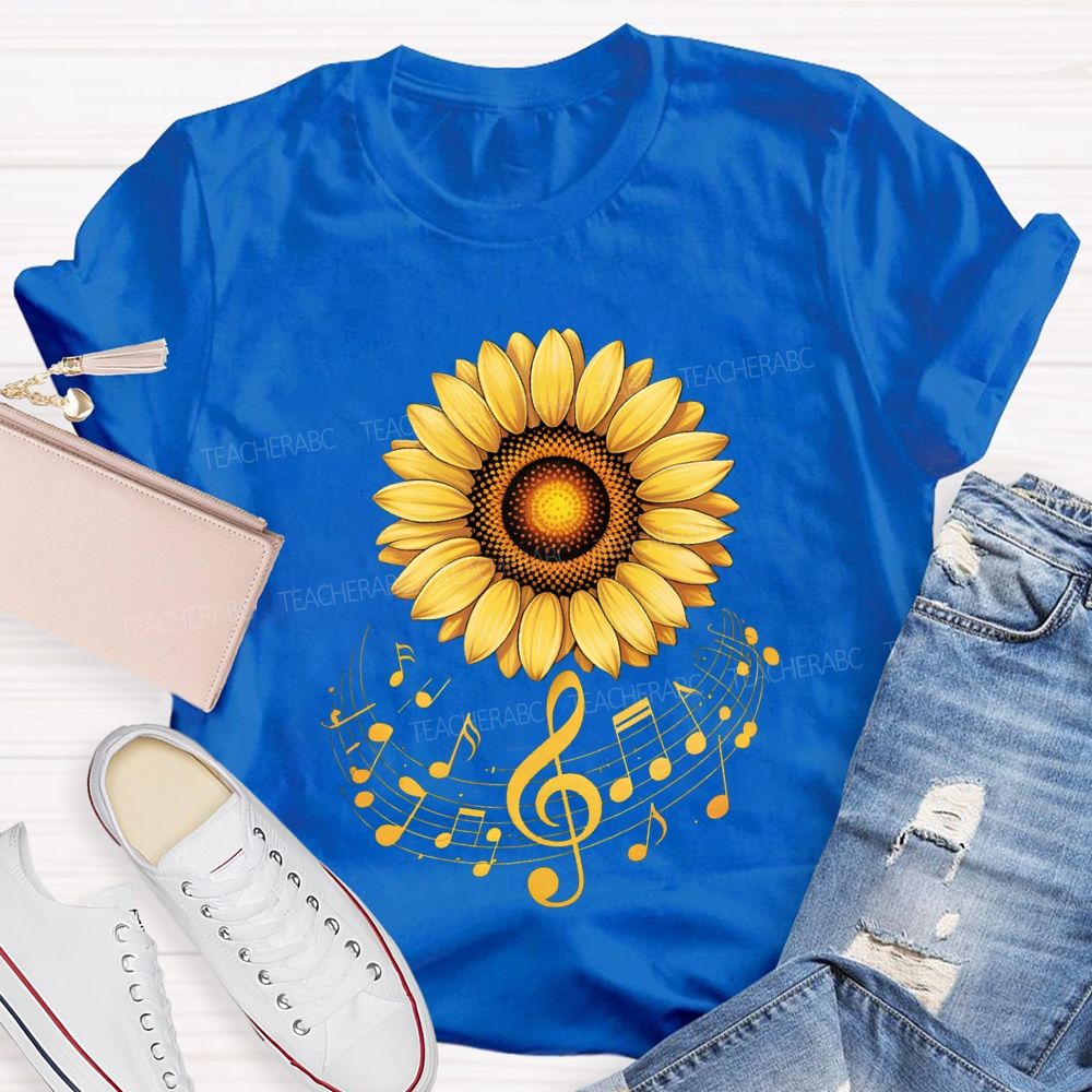 The Drifting Notes Are Like Sunflowers Music Teacher T-shirt