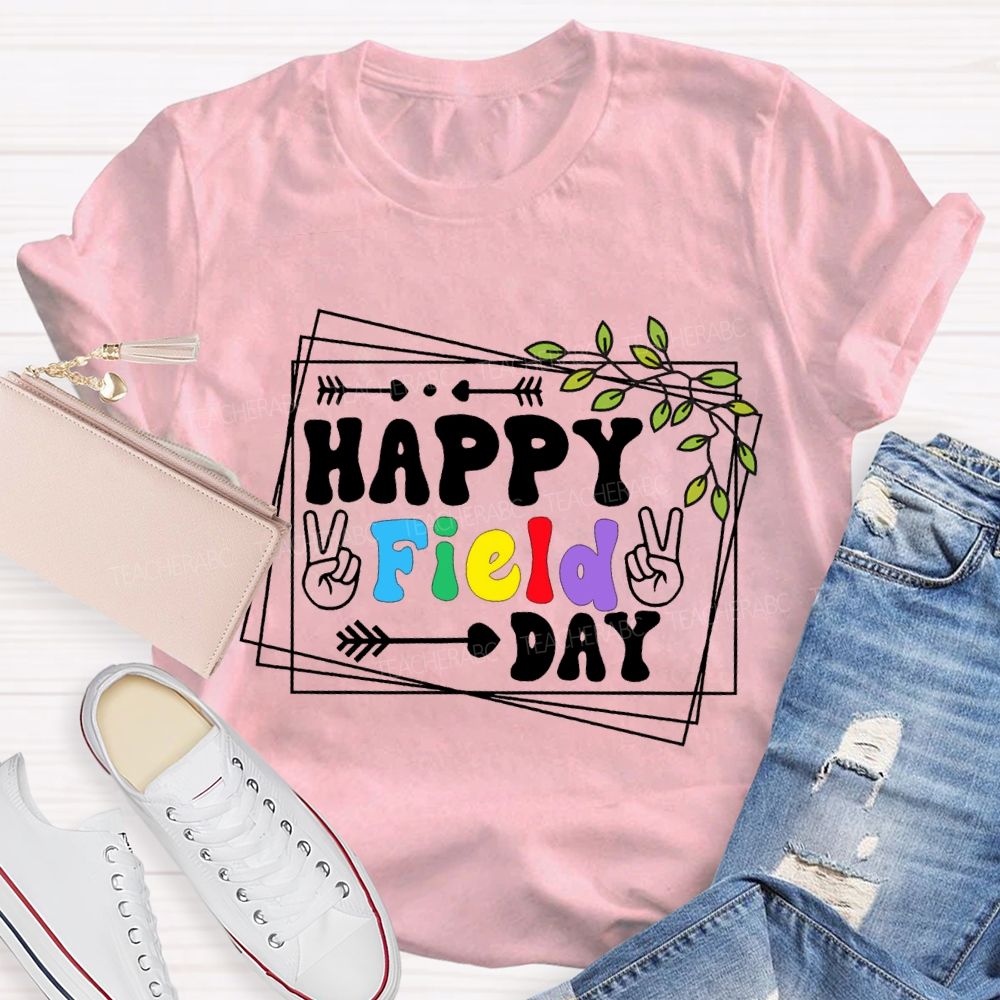 Happy Field Day Rock Teacher T-shirt