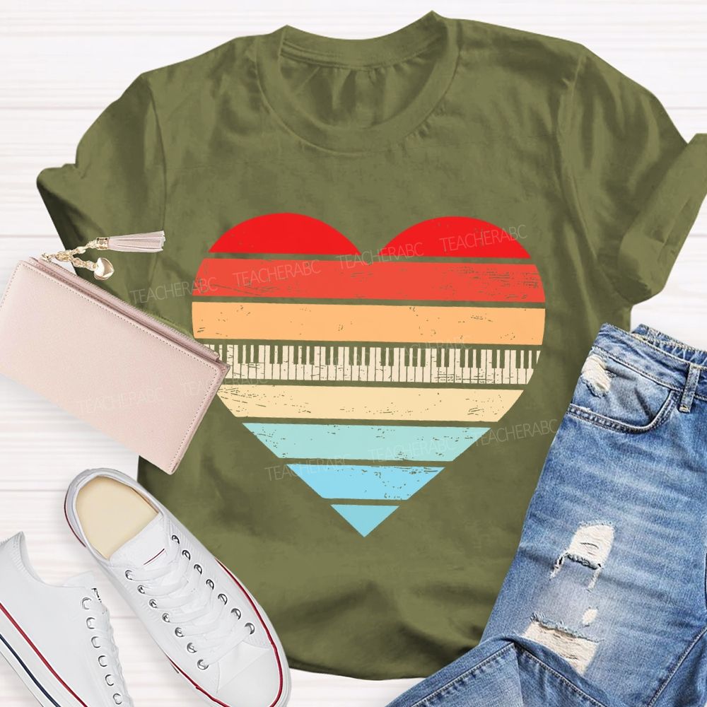 Piano keys Heart  Teacher T-shirt