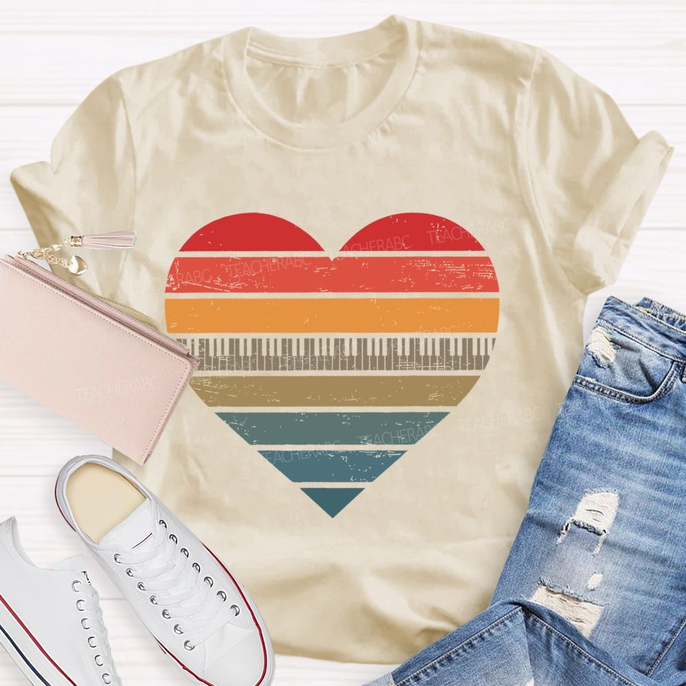Piano keys Heart  Teacher T-shirt