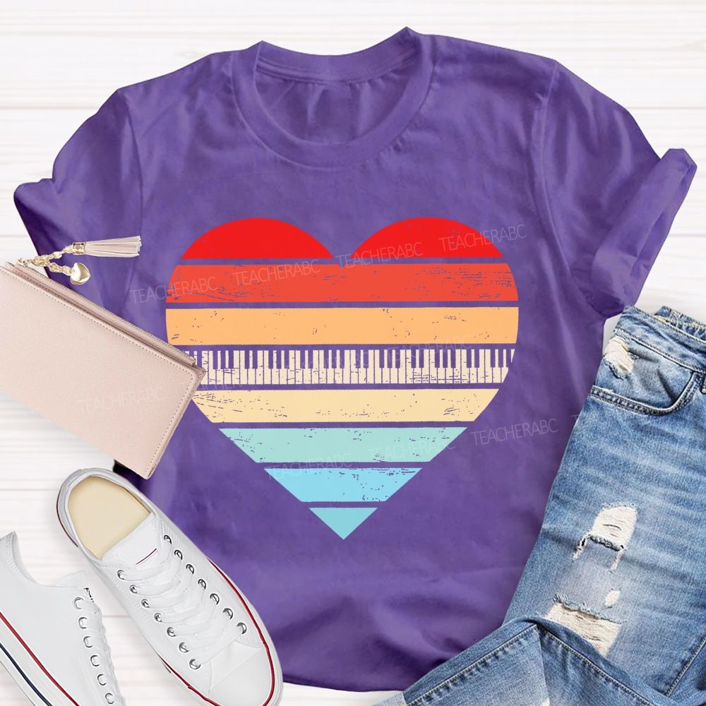 Piano keys Heart  Teacher T-shirt