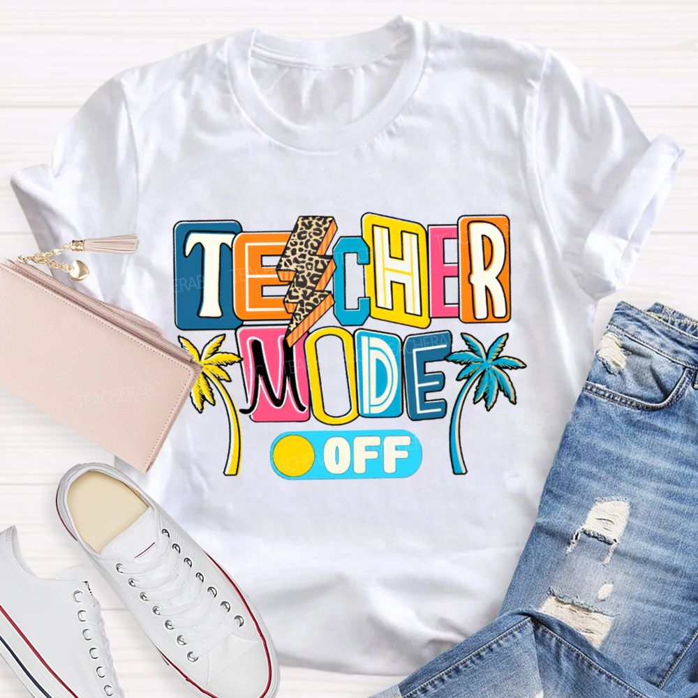 Teacher Mode Off Leopard-Print Lightning Teacher T-shirt