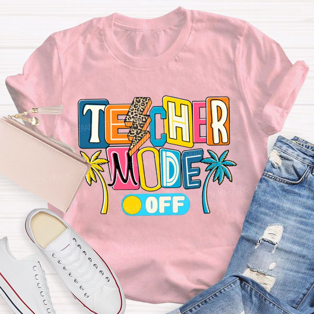Teacher Mode Off Leopard-Print Lightning Teacher T-shirt