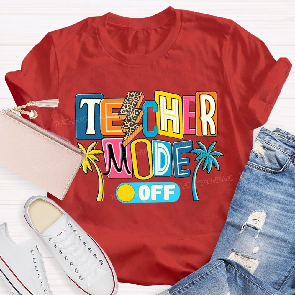 Teacher Mode Off Leopard-Print Lightning Teacher T-shirt