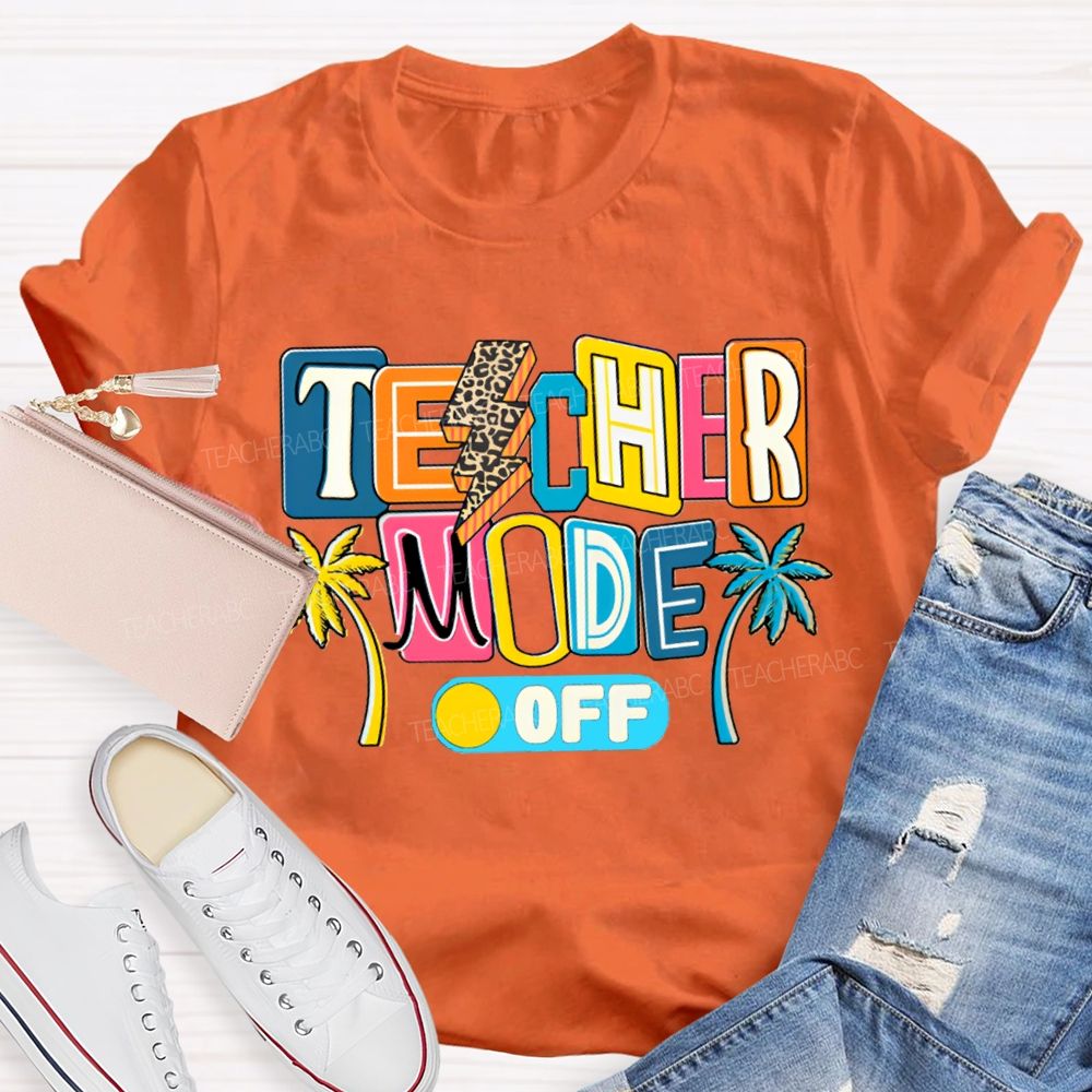 Teacher Mode Off Leopard-Print Lightning Teacher T-shirt