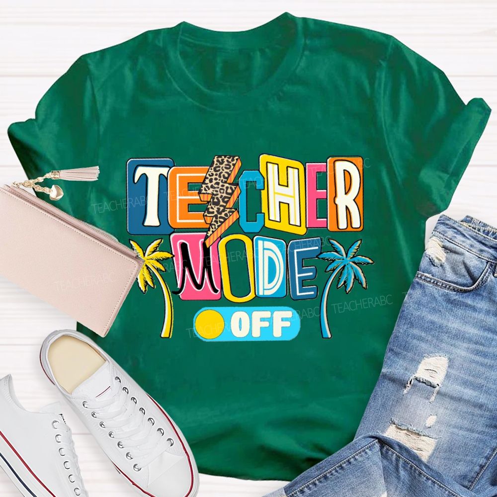 Teacher Mode Off Leopard-Print Lightning Teacher T-shirt