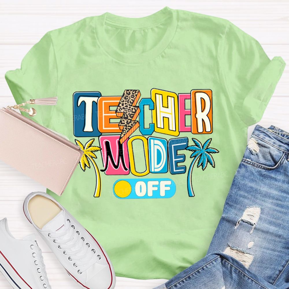Teacher Mode Off Leopard-Print Lightning Teacher T-shirt
