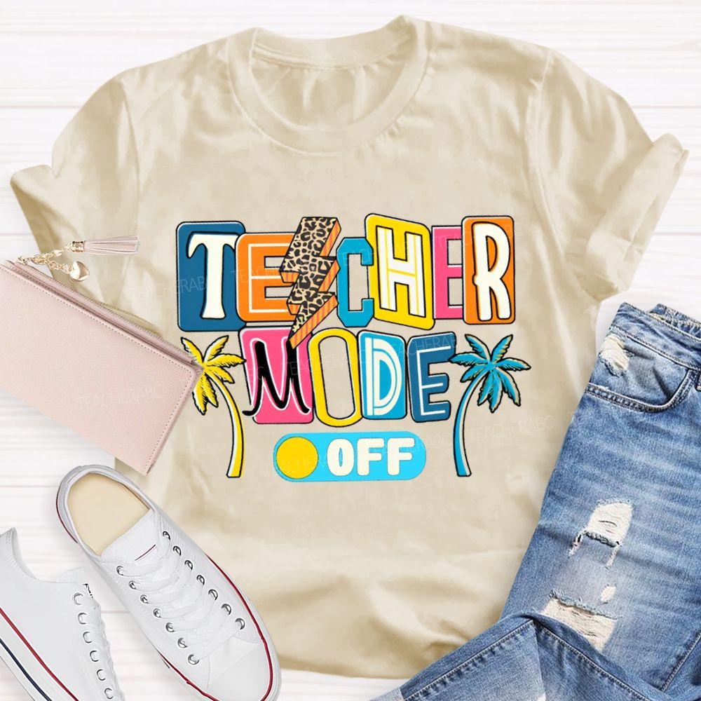 Teacher Mode Off Leopard-Print Lightning Teacher T-shirt