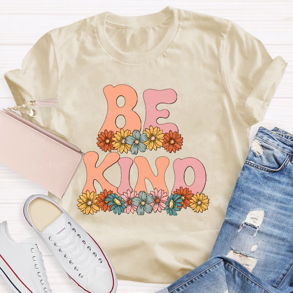 Bright Daisy Be Kind Teacher T-Shirt