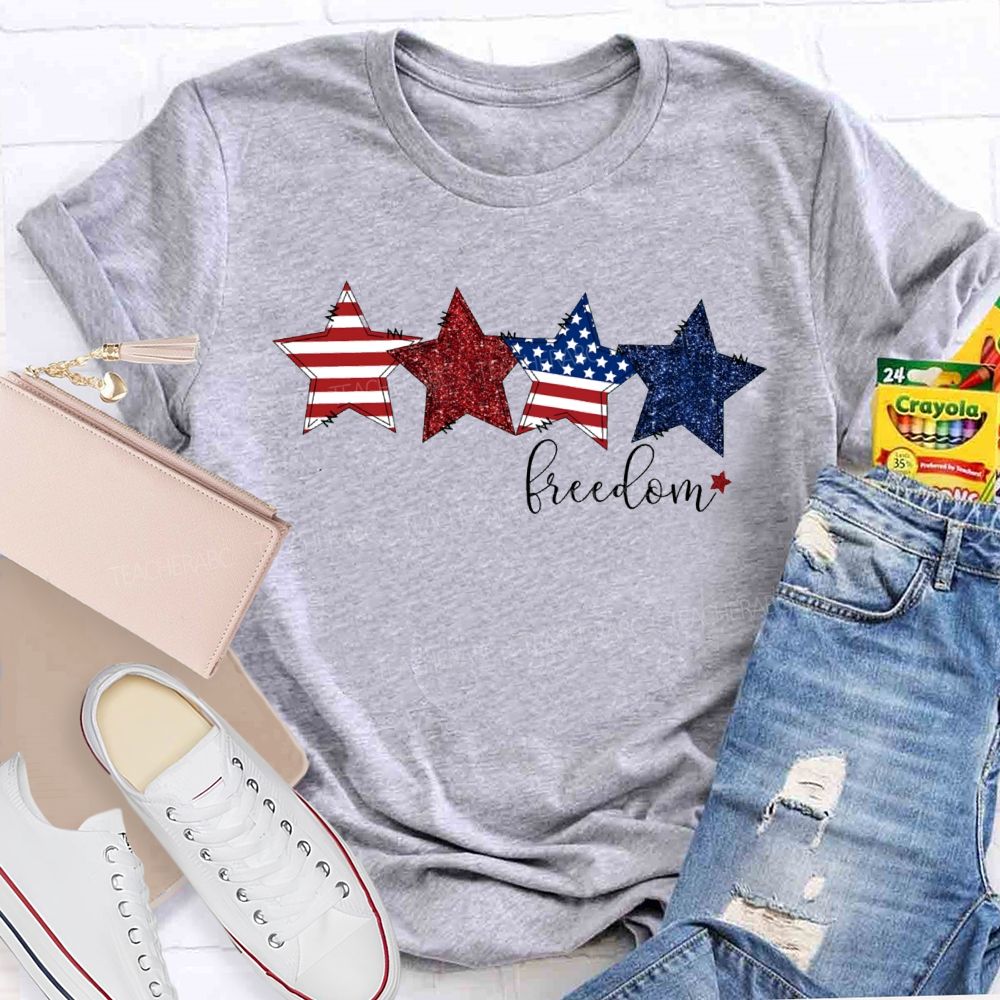 Strip Star Freedom Teacher T-shirt
