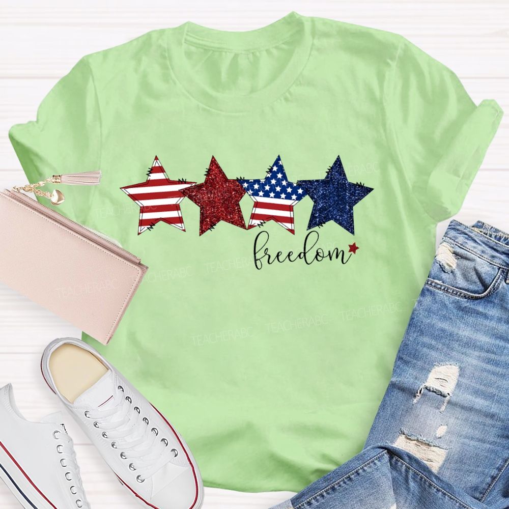Strip Star Freedom Teacher T-shirt