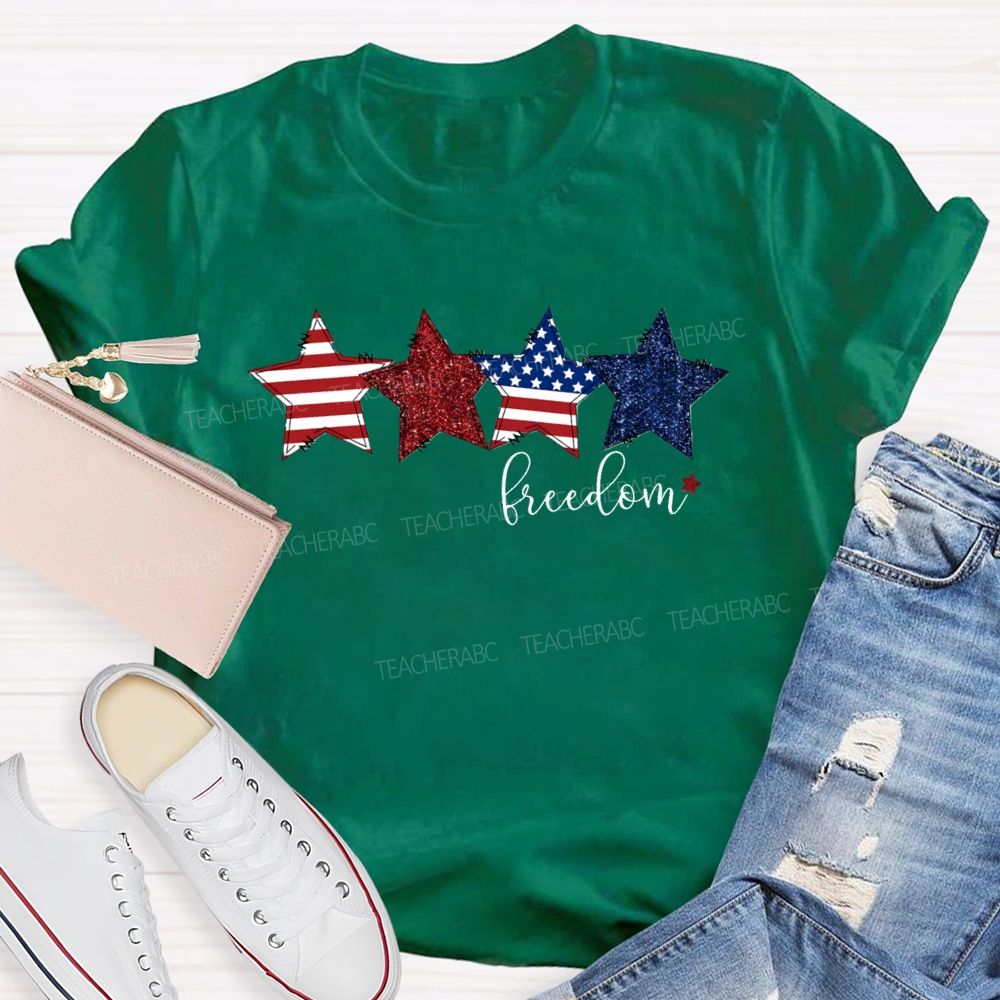 Strip Star Freedom Teacher T-shirt