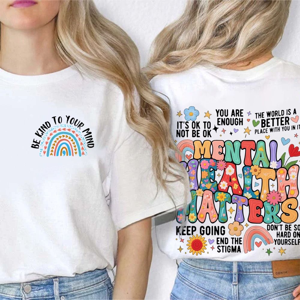 It's  Ok To Not Be Ok   You Are Enough   Double Printed T-shirt