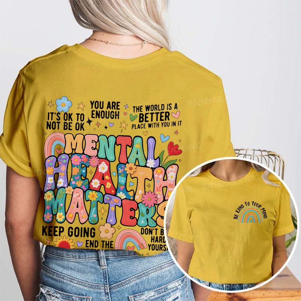 It's  Ok To Not Be Ok   You Are Enough   Double Printed T-shirt