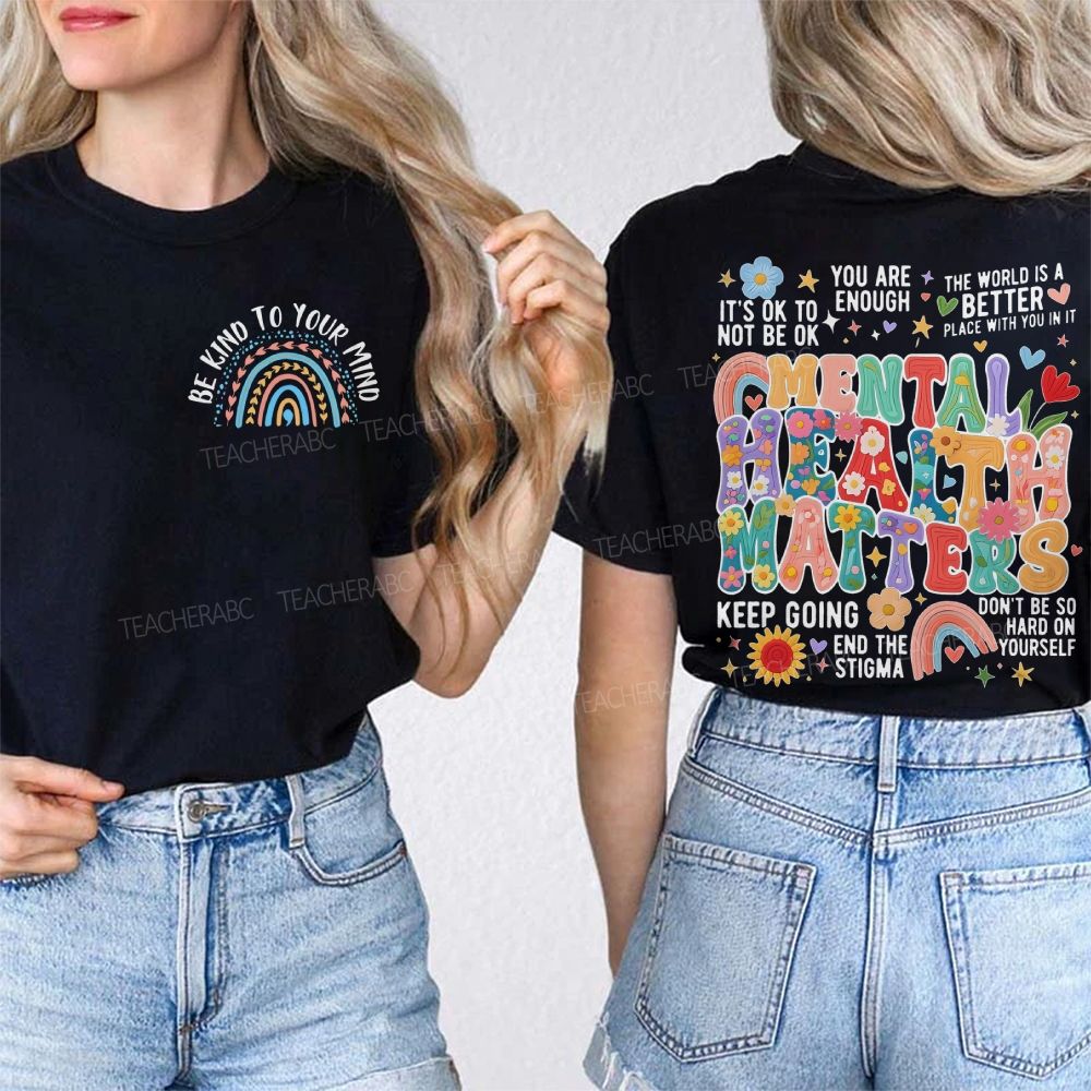 It's  Ok To Not Be Ok   You Are Enough   Double Printed T-shirt