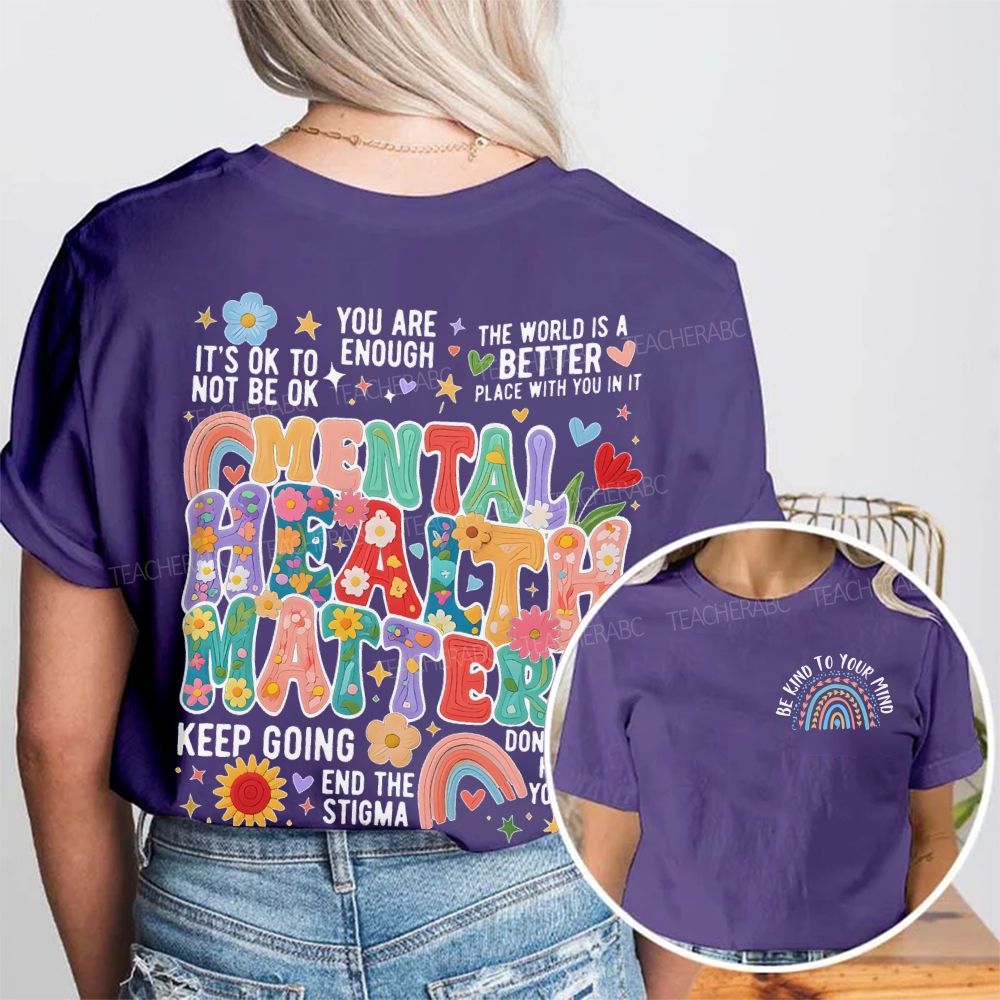 It's  Ok To Not Be Ok   You Are Enough   Double Printed T-shirt