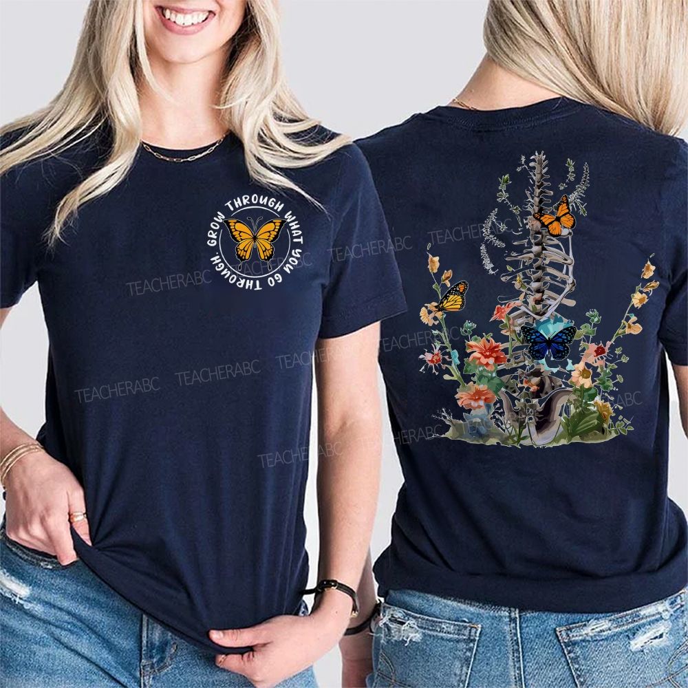 Grow Through What You Go Through  Double Printed T-shirt