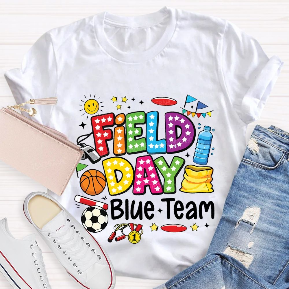 Personalized Team Name Field Day Various Ball Games Teacher T-shirt