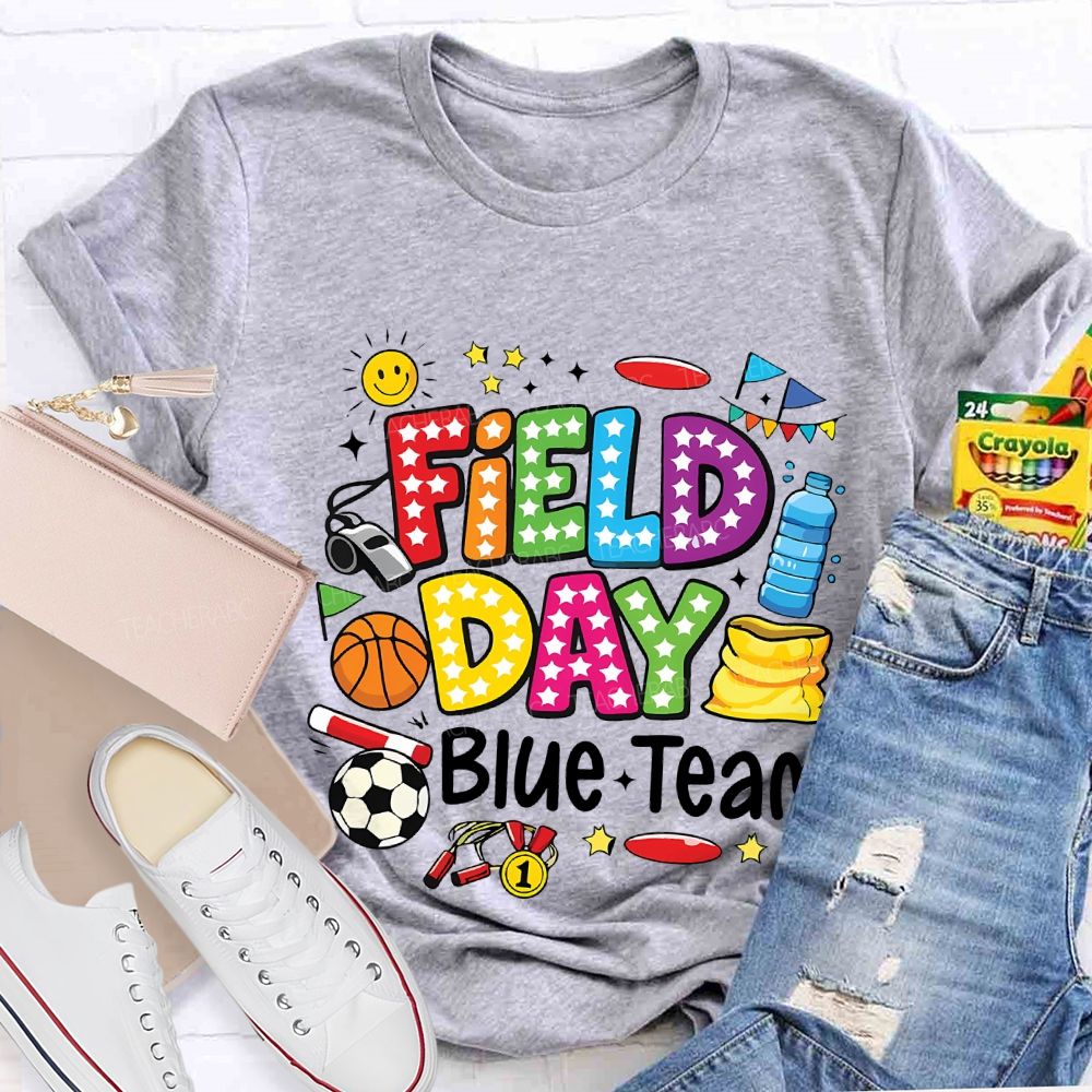 Personalized Team Name Field Day Various Ball Games Teacher T-shirt