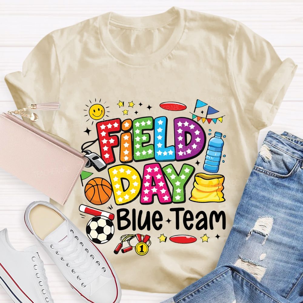 Personalized Team Name Field Day Various Ball Games Teacher T-shirt