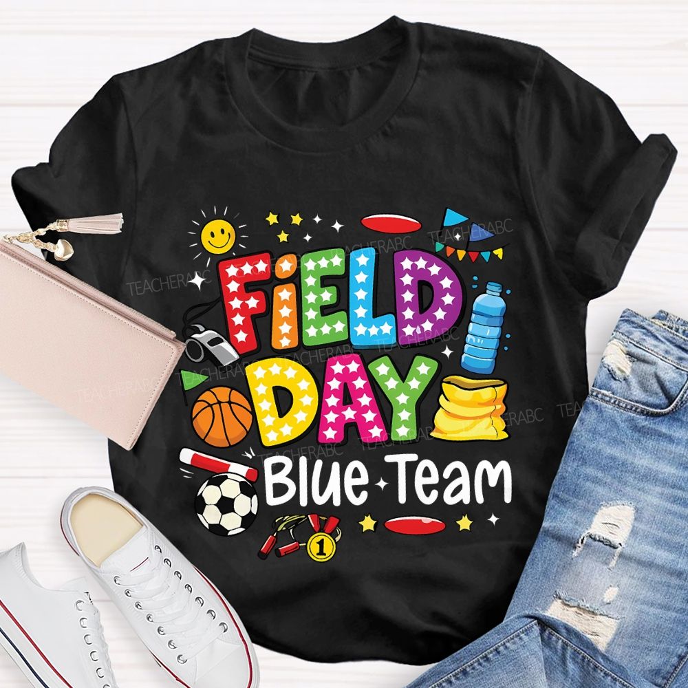 Personalized Team Name Field Day Various Ball Games Teacher T-shirt