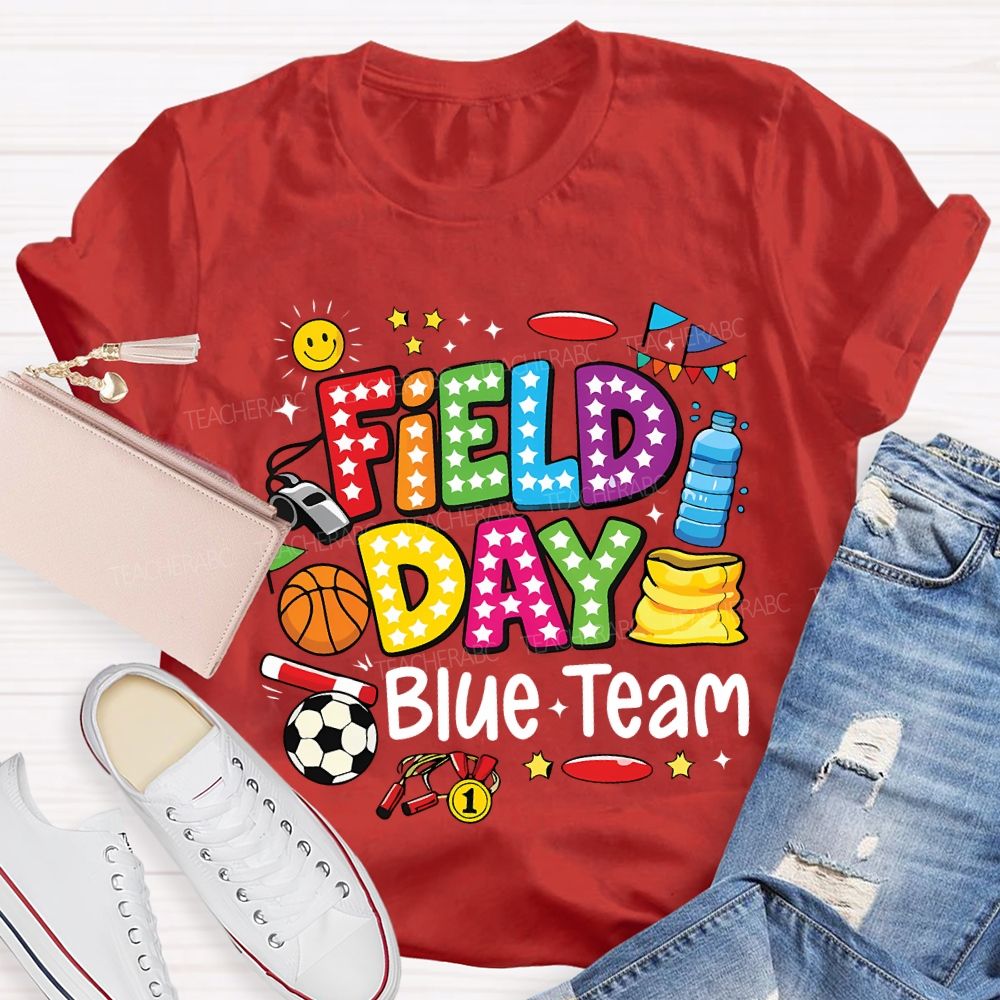 Personalized Team Name Field Day Various Ball Games Teacher T-shirt
